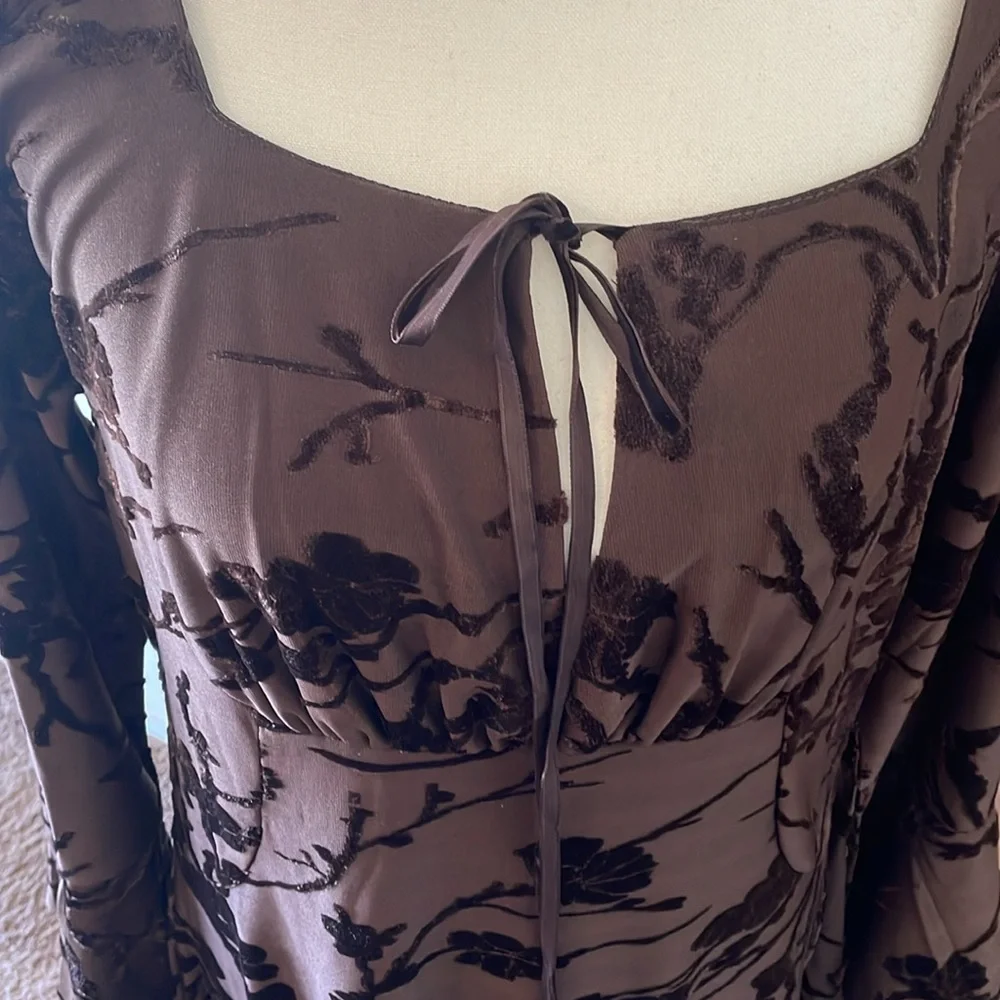 EARTHBOUND Dark Brown Floral Pattern 
Maxi Dress - Picture 10 of 16
